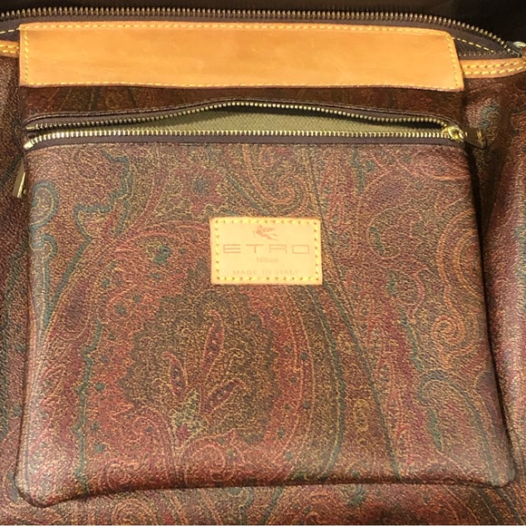 W ETRO MILANO Red Paisley Speedy 20 Small Boston Travel Tote Bag Lock and 2 Keys - Picture 10 of 17